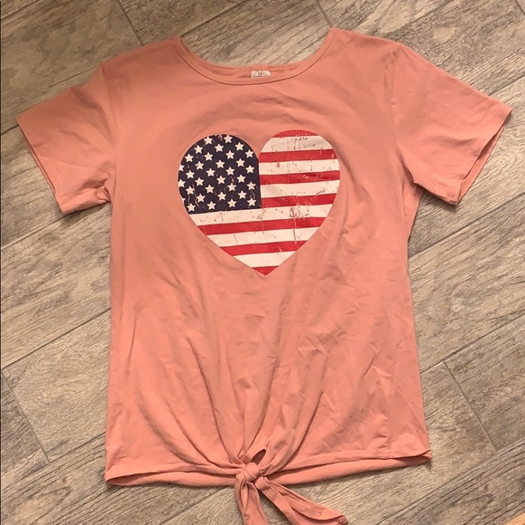 Americana short sleeve tie front tee - Picture 1 of 4
